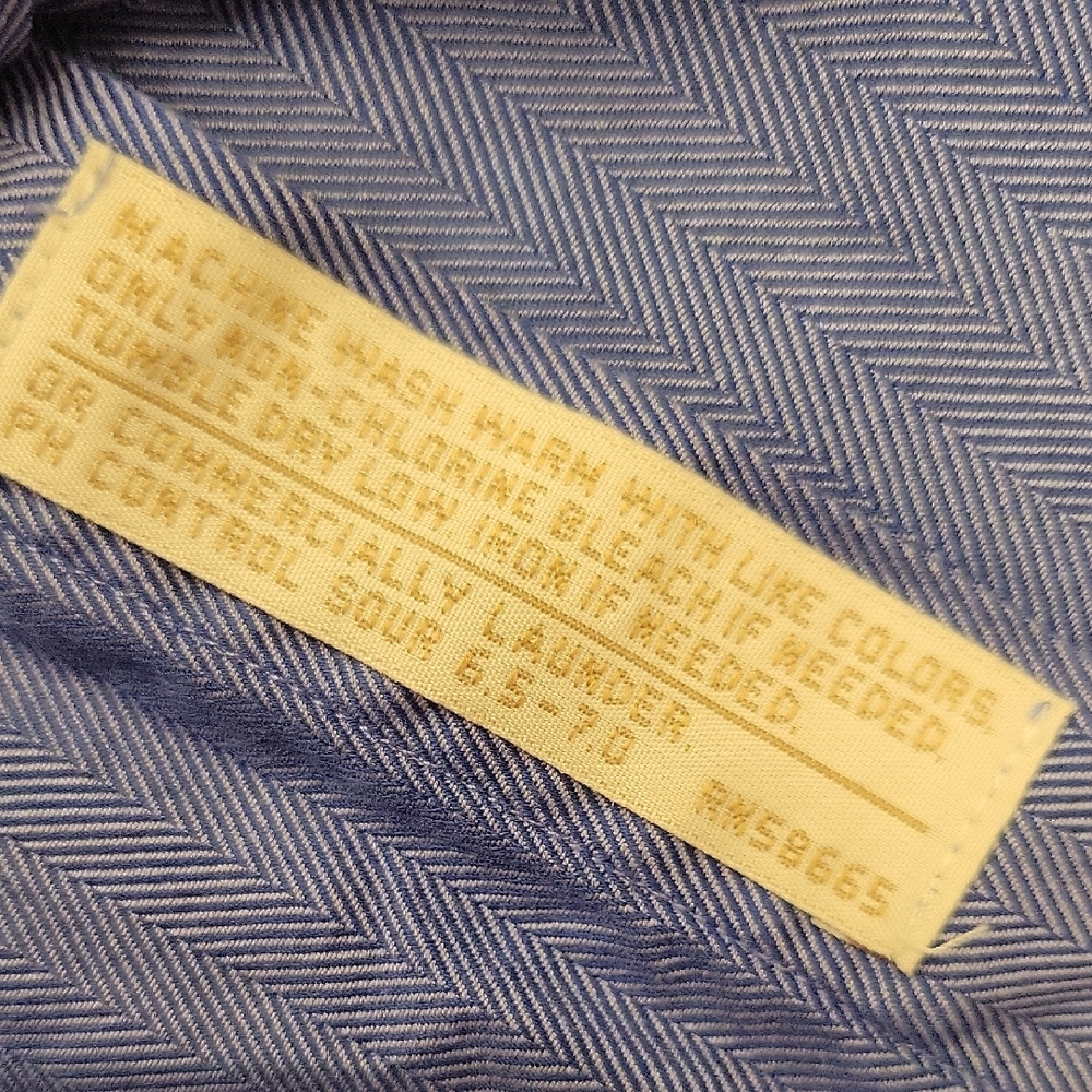 John W. Nordstrom Classic Indigo Button-Down 100% Egyptian Cotton Shirt, 17/35 - Picture 8 of 13